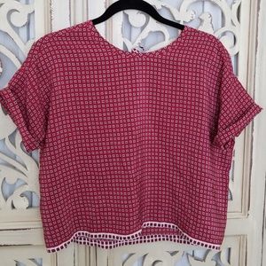 Madewell Silk Premiere Bow-Back Tee In Ascot Tile
